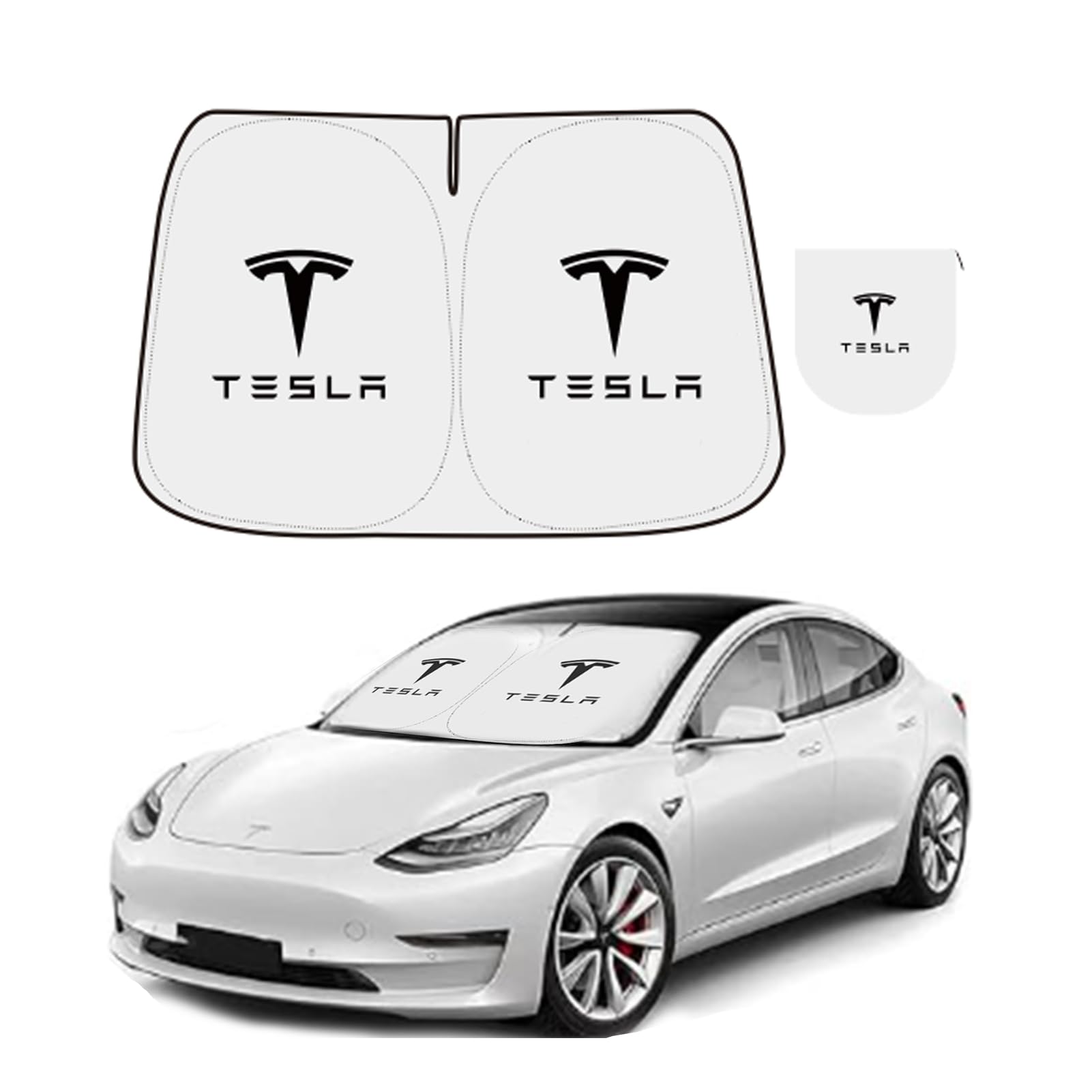 Tesla Model Y & Model 3 2025 Sunshade with Organizer Bag (Black)
Tesla Owners Front Window Sunshade 2025 (Black)
202