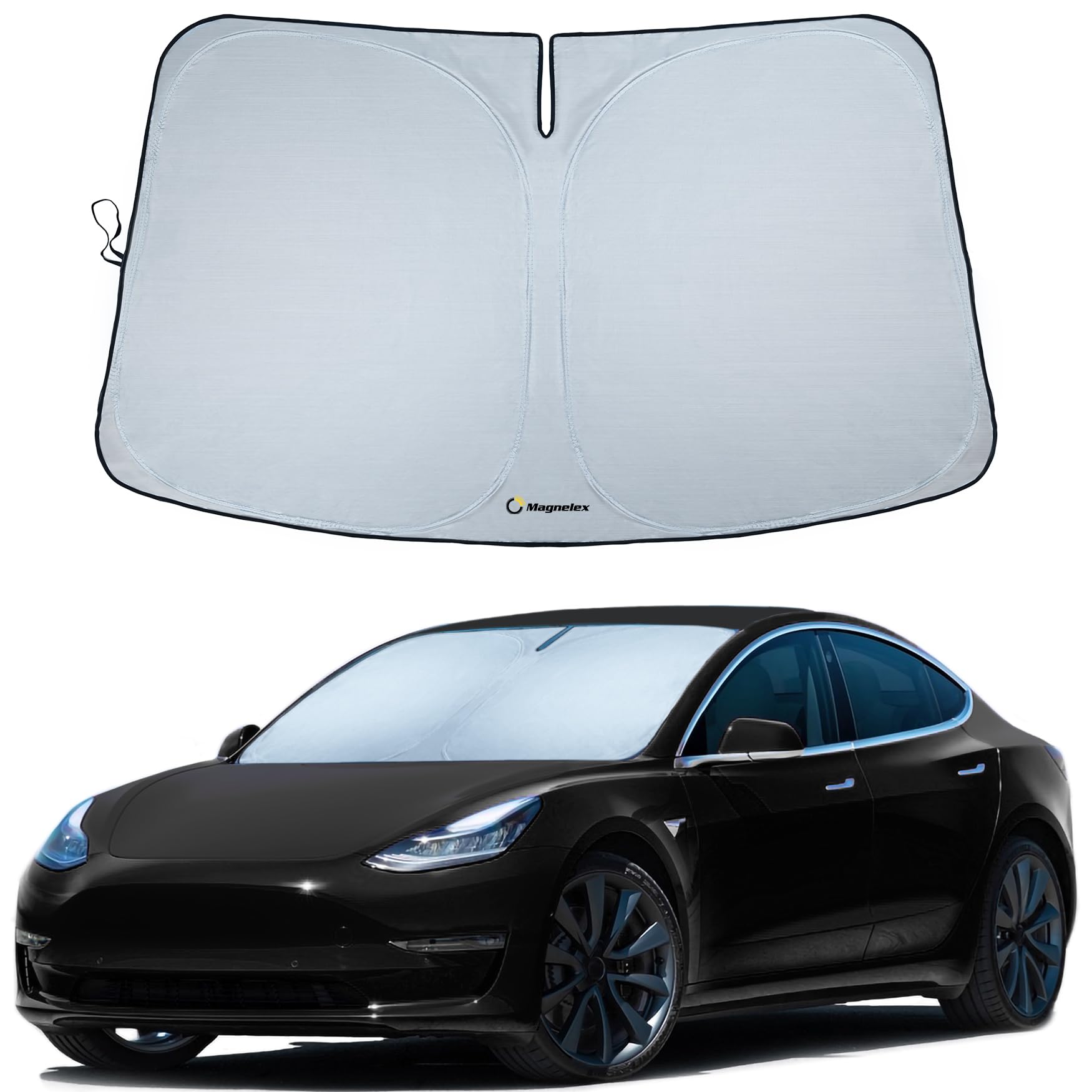 Tesla Windshield Sun Shade - Reflective Polyester, Heat & Sun Blocker, Foldable, Mirror Cut-Out
| Tesla Model 3/Y Sun S