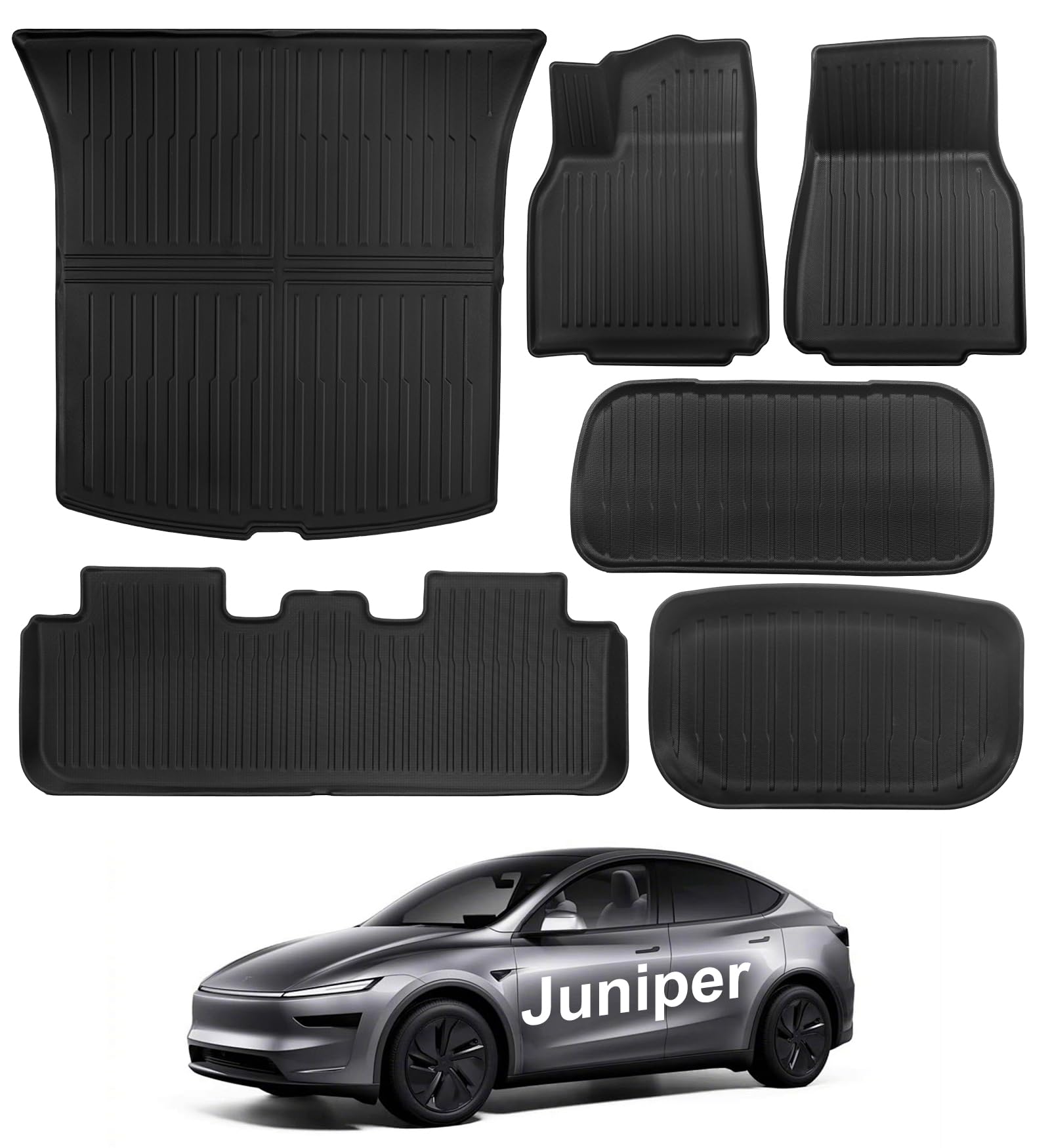 New 2025-2026 Tesla Model Y Juniper Floor Mats Set of 6 All Weather Thicken TPE
| All Weather Thicken TPE Floor Mats An