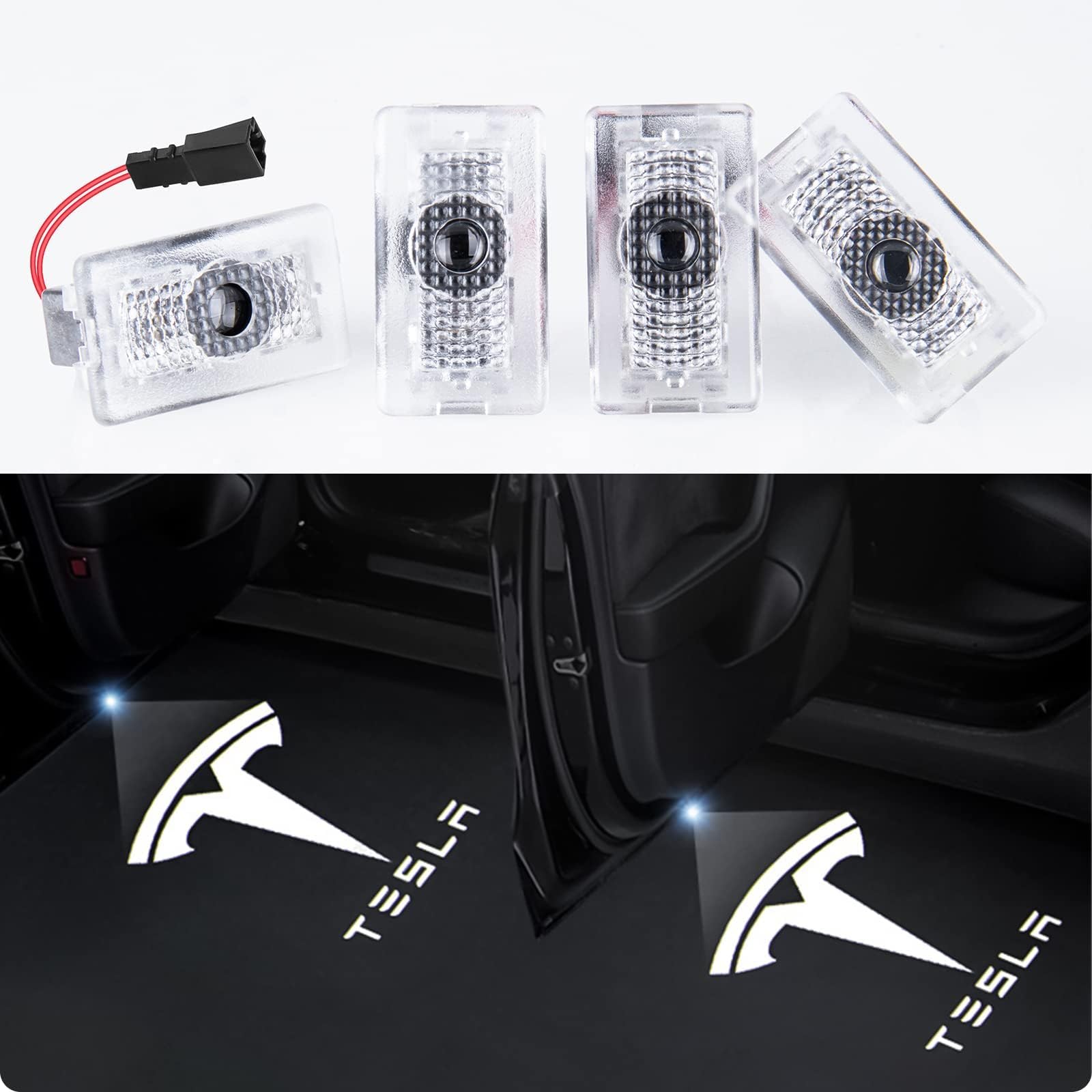Motrobe for Tesla Model Y, Model 3, Model S, and Model X 2016-2023, Integration Ultra-Brights Step Led Puddle Door Ligh