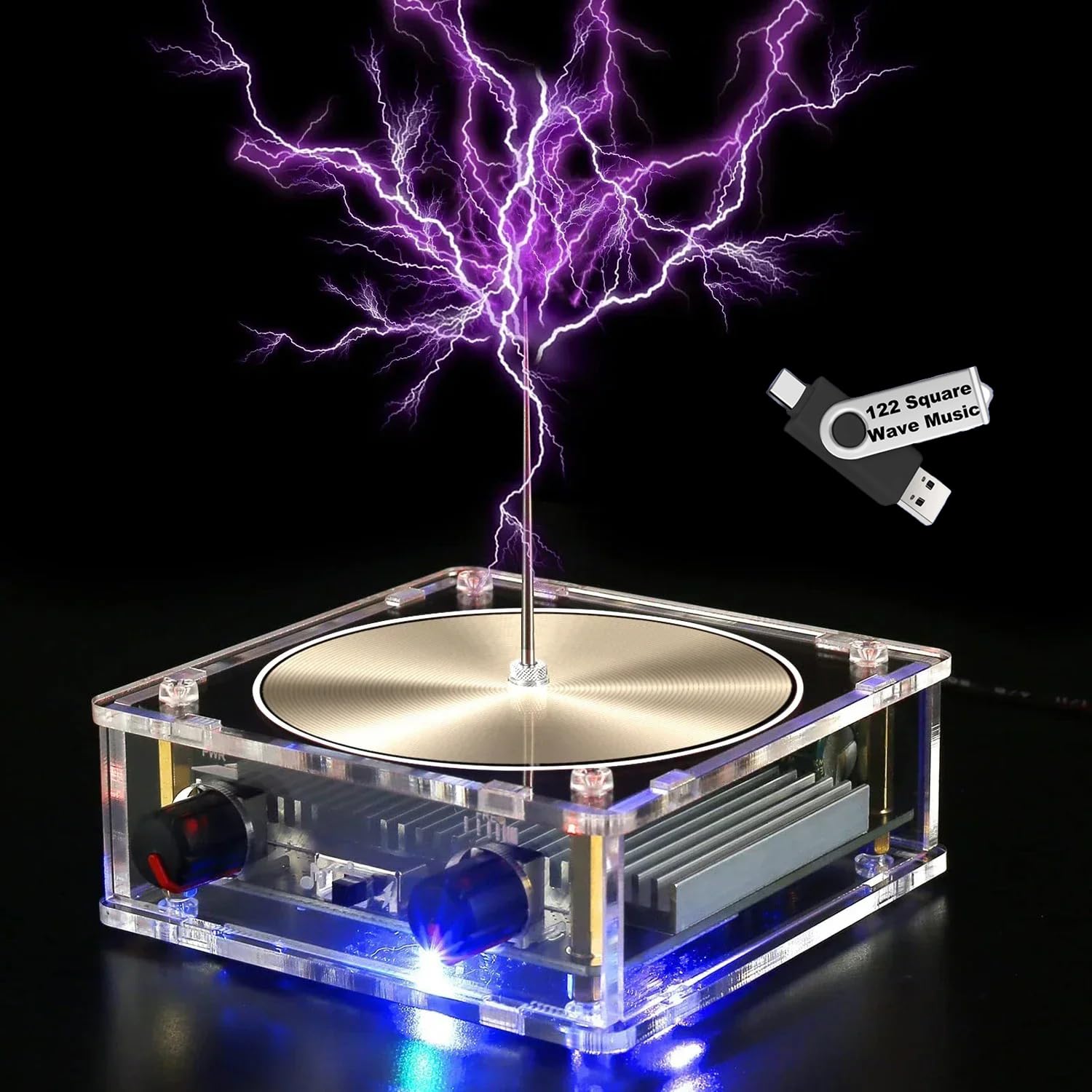 Bluetooth Music Tesla Coil - Solid State 10 Cm Touchable Artificial Lightning Kit Arc Plasma Loudspeaker Science Experim