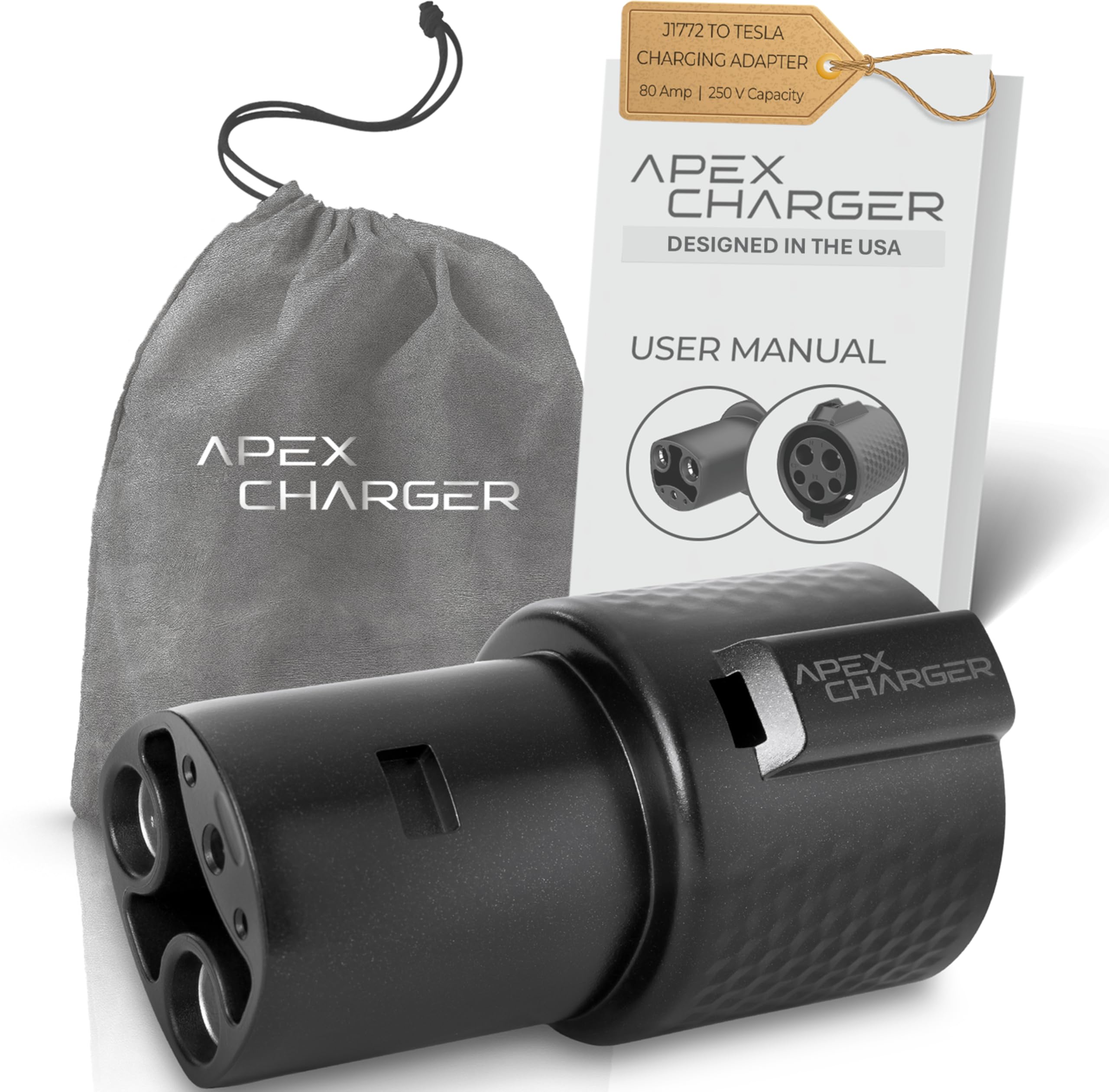 *FOR TESLA ONLY* ApexCharger PRO 1 J1772 to Tesla Adapter: Perfect for Model S, Y, 3, X - Efficient Electric Vehicle Ch